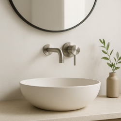 Waterevolution Flow beépíthető mosdócsaptelep, teljes egészében rozsdamentes acélból T116BIEV2, 15 cm-es kifolyóval